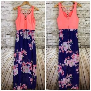 Tea & Cup Floral Sheer Maxi Dress